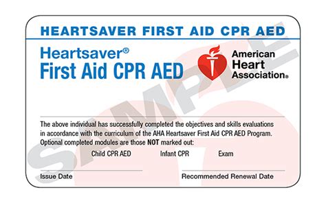 american heart association cpr card